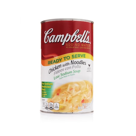 Campbells Ready To Serve Red & White Low Sodium Chicken Noodle Soup 50 oz., PK12 000001715